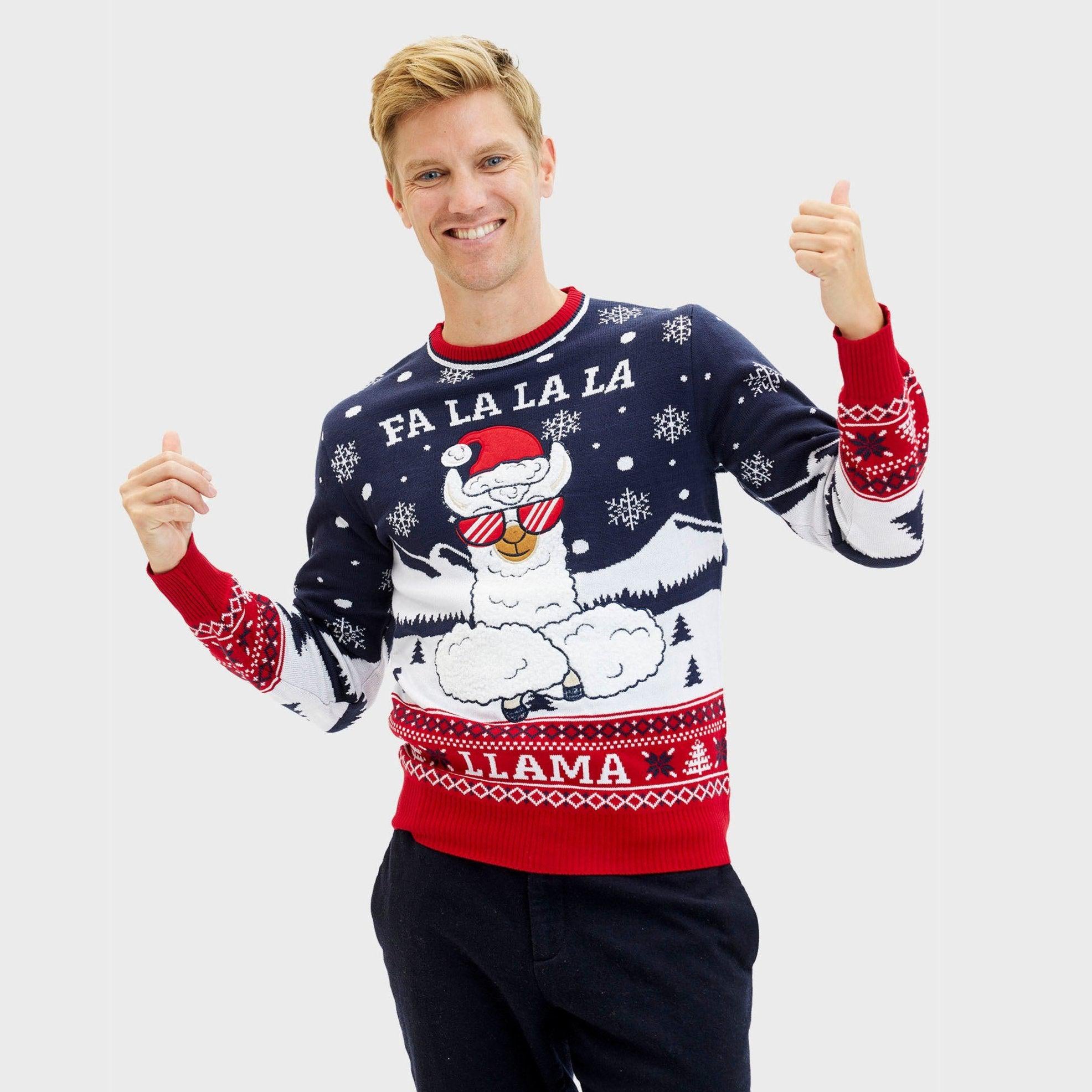 Fa la la la llama Sweater - Herre